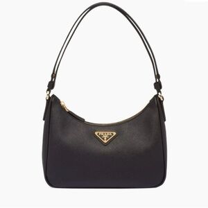 Prada Re-Edition Black Leather Shoulder Bag
